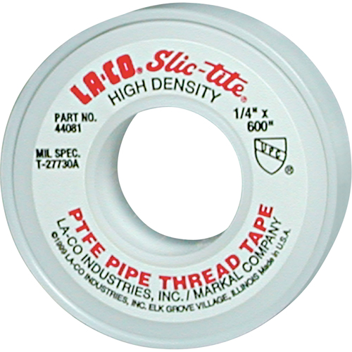 Slic-Tite&reg; PTFE Thread Tape, 600" L x 1/2" W, White Equipment World