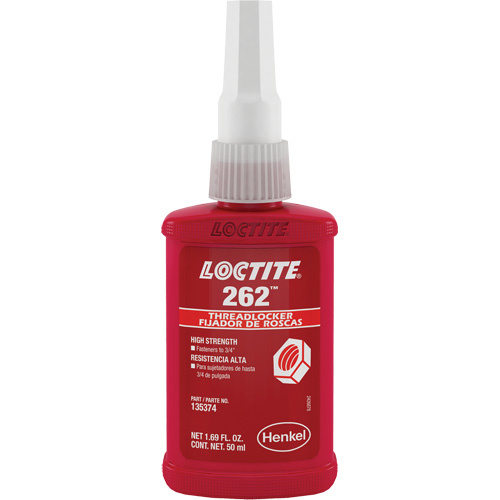 Threadlocker 262 , Red, High, 50 ml, Bottle Equipment World
