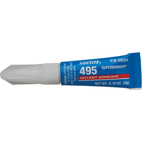 495 Super Bonder&reg; Instant Adhesive, Clear, Tube, 3 g Equipment World