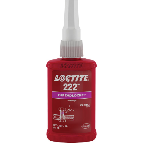 222 Threadlocker, Purple, Low, 50 ml, Bottle Equipment World