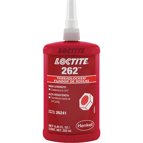 Threadlocker 262, Red, High, 250 ml, Bottle Equipment World