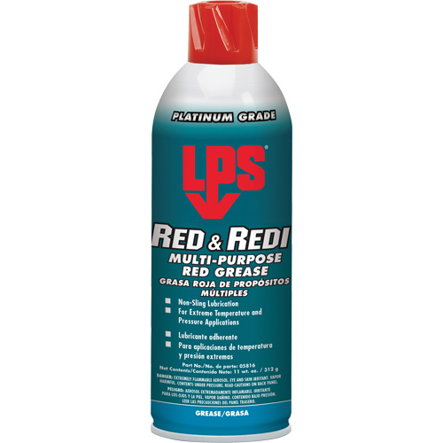 Red & Redi Multi-Purpose Red Grease, 16 oz., Aerosol Can Equipment World