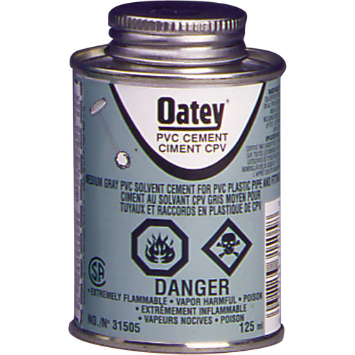 PVC Medium-Duty Cement, 473 ml, Brush-Top Can, Grey Equipment World