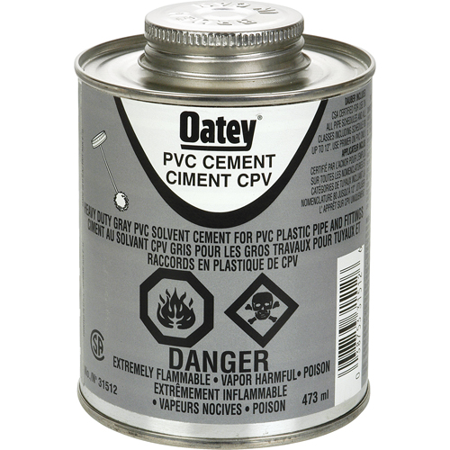 PVC Heavy-Duty Cement, 473 ml, Brush-Top Can, Grey Equipment World