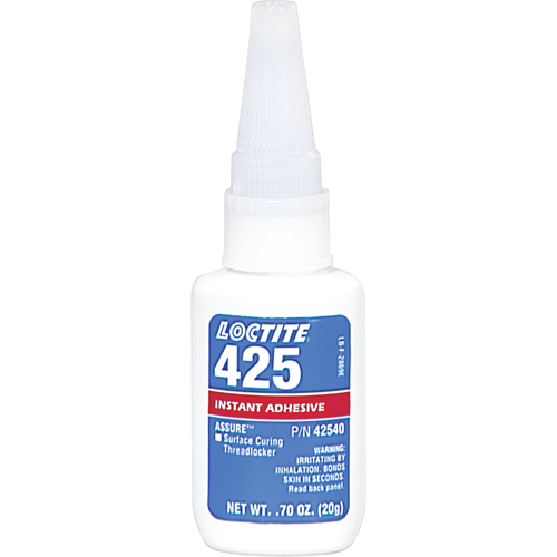 Assure 425 Surface Curing Threadlocker, Blue, Medium, 20 g, Bottle Equipment World