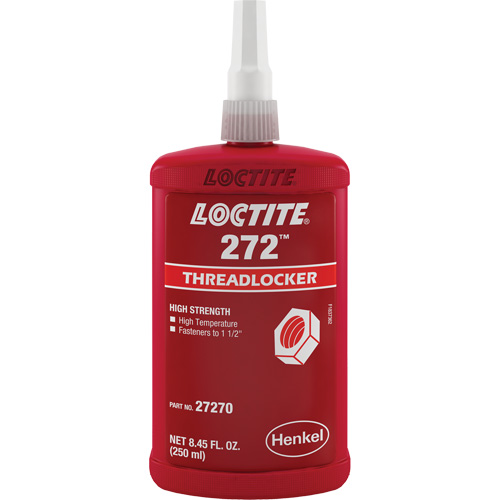 Threadlocker 272 High Temperature, Red, High, 250 ml, Bottle Equipment World