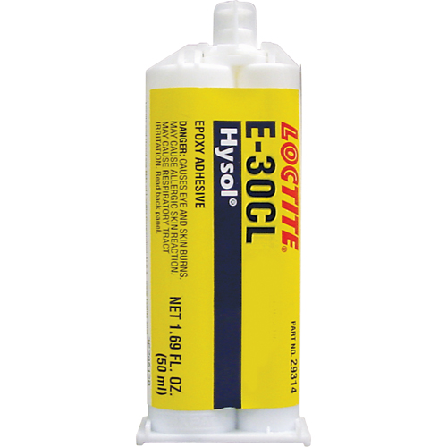 Hysol E-30CL Epoxy, Two-Part, Dual Cartridge, 77 g., Clear Equipment World