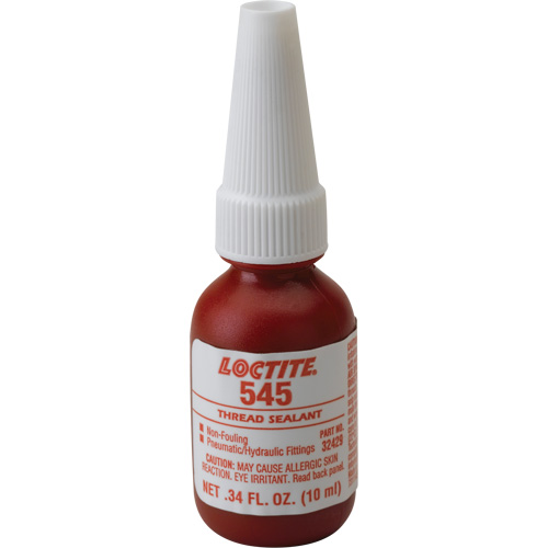 Thread Sealant 545 Hydraulic/Pneumatic Sealant, Bottle, 10 ml, -54° C - 149° C/-65° F - 300° F Equipment World