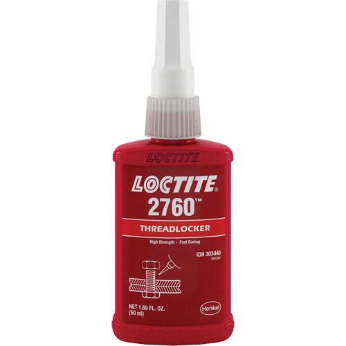 Threadlocker 2760 Instant Adhesive, Red, High, 50 ml, Bottle Equipment World