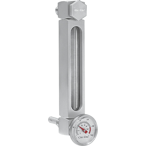 Aluminum Liquid Level Gauge, Threaded, 5" L, 205°F (96.11° C) Equipment World