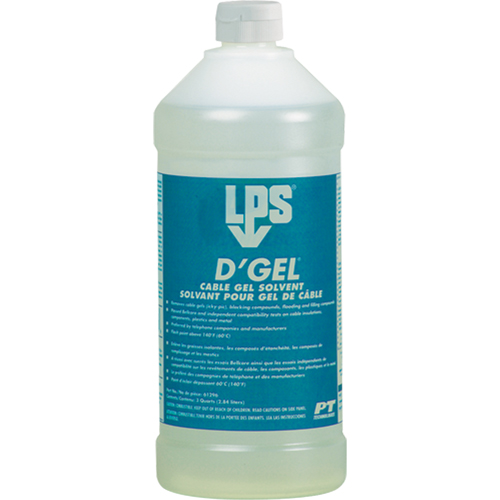 D'Gel&reg; Cable Gel Solvent, 32 oz., Bottle Equipment World