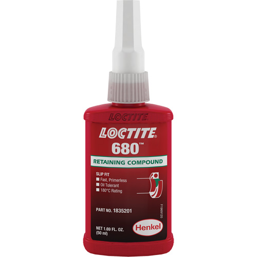 Loctite&reg; 680 Retaining Compound, 50 ml, Bottle, Green Equipment World