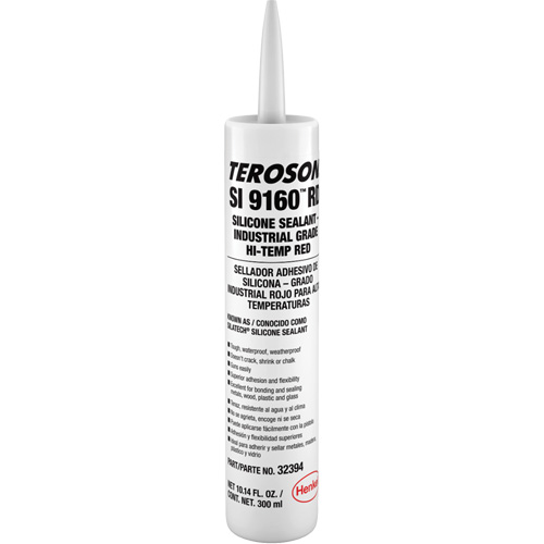 Teroson&reg; SI 9160 High Temperature Silicone Sealant, Cartridge, Red Equipment World