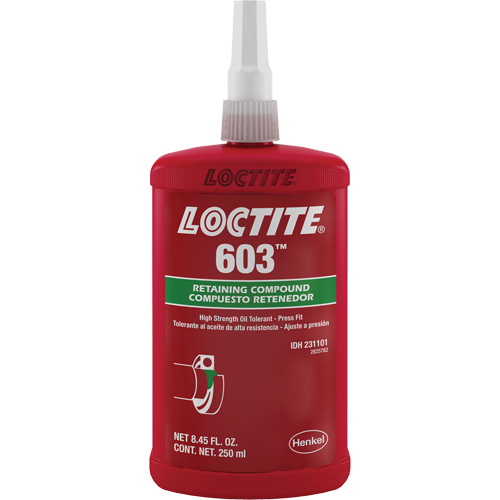 Loctite&reg; 603 Retaining Compound, 250 ml, Bottle, Green Equipment World