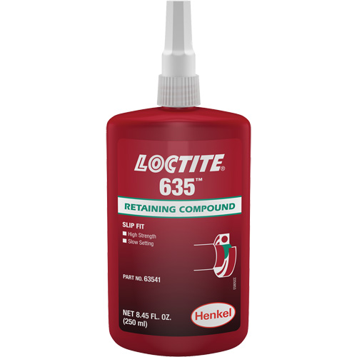 Loctite&reg; 635 Retaining Compound, 250 ml, Bottle, Green Equipment World