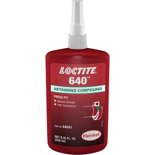 Loctite&reg; 640 Retaining Compound, 250 ml, Bottle, Green Equipment World