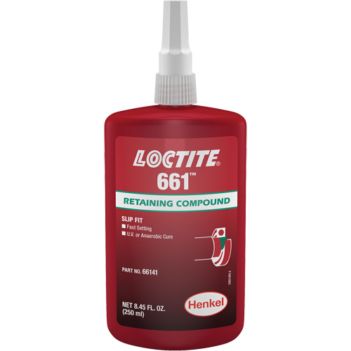 Compos&eacute; de retenue Loctite 661, 250 ml, Bouteille, Jaune Equipment World