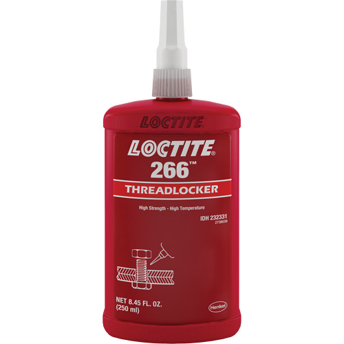 266 Threadlocker, Red, High, 250 ml, Bottle Equipment World
