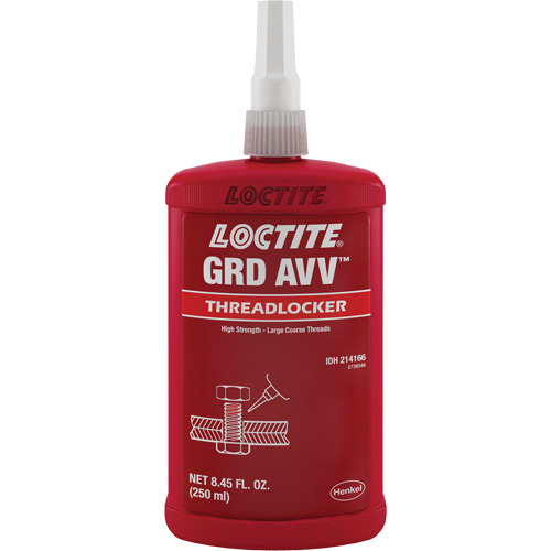 Letter Grade AVV Threadlocker, Red, High, 250 ml, Bottle Equipment World