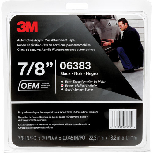 Ruban en acrylique de 3M pour l'automobile, 18 m (60') lo x 22 mm (7/8") la, 45 mils, Acrylique Equipment World