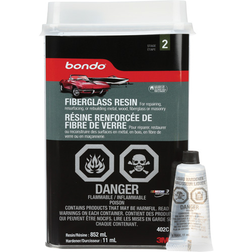 Bondo&reg; Fibreglass Resin, Two-Part, 852 ml, Bottle, Off-White Equipment World