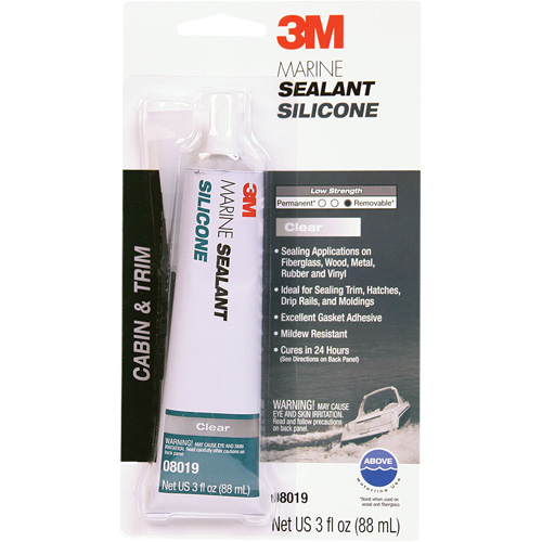 Marine Grade Silicone Sealant, 3 oz., Tube, Clear Equipment World