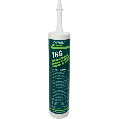 Agent d'&eacute;tanch&eacute;it&eacute; &agrave; base de silicone Dowsil 786, 300 ml, Cartouche, Blanc Equipment World