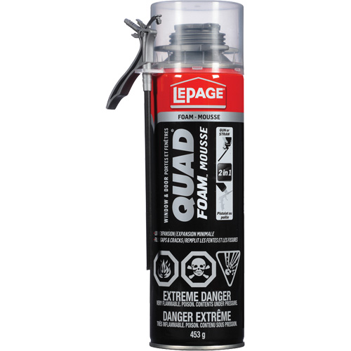 Quad&reg; Foam Window & Door Installation Foam, Aerosol Can, Tan Equipment World