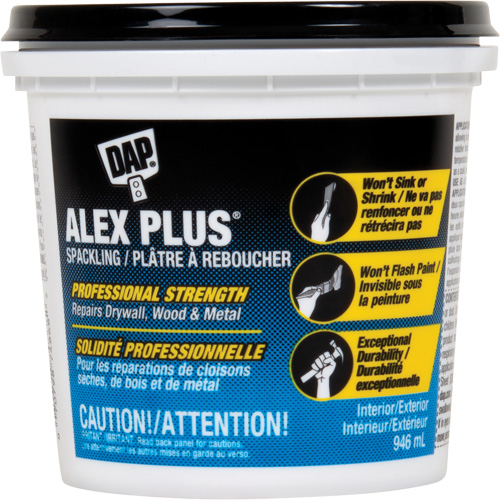 Alex Plus&reg; Spackling, 946 ml, Plastic Container Equipment World