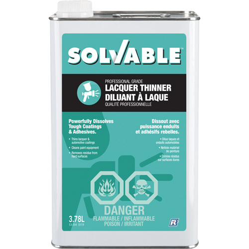 Professional Grade Lacquer Thinner, Rectangular Can, 3.78 L Equipment World