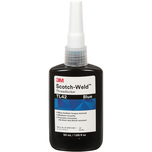 Scotch-Weld Threadlocker TL42, Blue, Medium, 50 ml, Bottle Equipment World