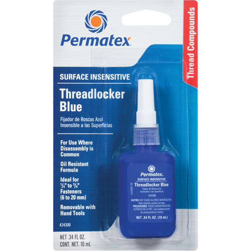 Surface Insensitive Threadlocker, Blue, High, 10 ml, Bottle Equipment World