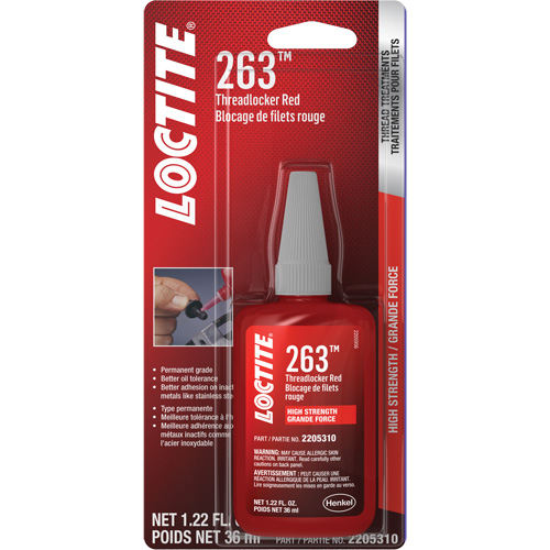 263 Threadlocker, Red, High, 36 ml, Bottle Equipment World