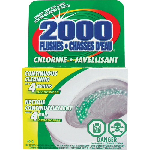 2000 Flushes&reg; Bleach Toilet Bowl Cleaner, 35 g, Tablet Equipment World