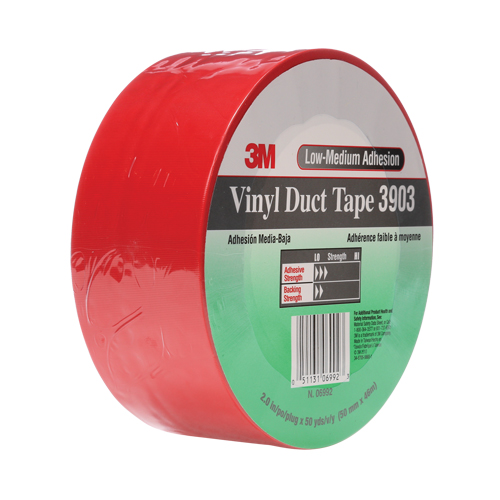 Rubans adh&eacute;sifs en vinyle 3903, 48 mm (2") la x 46 m (151') lo, 6,5 mils, Rouge Equipment World