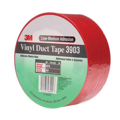 Rubans adh&eacute;sifs en vinyle 3903, 48 mm (2") la x 46 m (151') lo, 6,5 mils, Rouge Equipment World