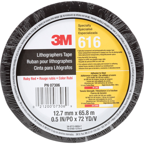 Ruban pour lithographe 616, 12,7 mm (1/2") x 66 m (216'), Rouge Equipment World