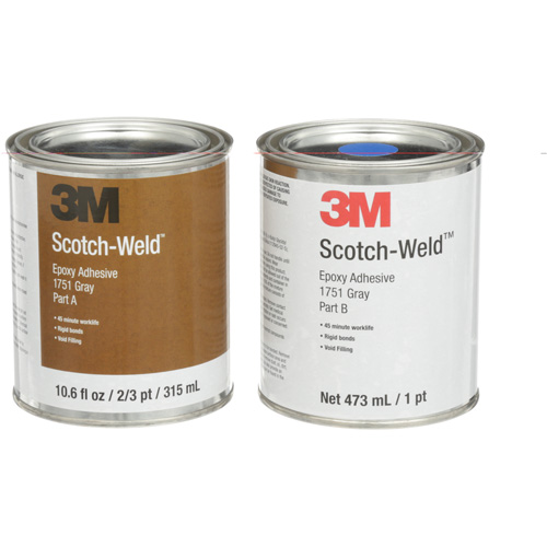 Scotch-Weld Adhesive, 16 fl. Oz., Tube, Two-Part, Grey Equipment World