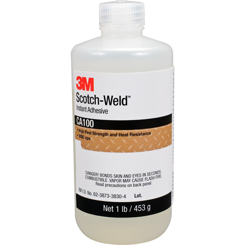Scotch-Weld Instant Adhesive CA100, Off-White, Bottle, 1 lbs. Equipment World