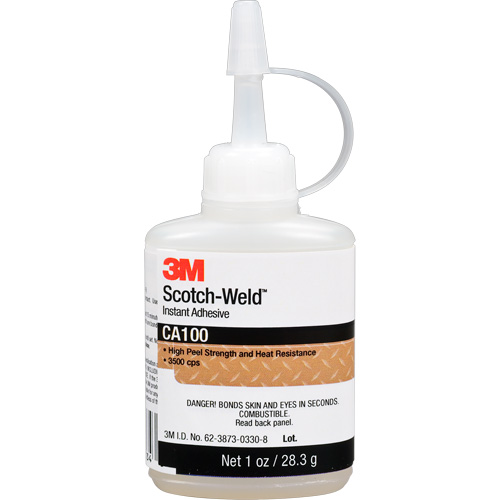 Scotch-Weld Instant Adhesive CA100, Off-White, Bottle, 1 oz. Equipment World
