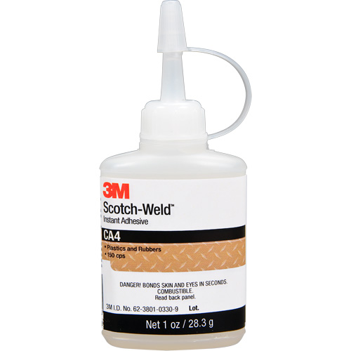 Adh&eacute;sif instantan&eacute; CA4 Scotch-Weld, Transparent, Bouteille, 1 oz Equipment World