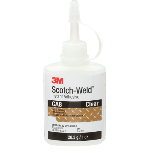 Scotch-Weld Instant Adhesive CA8, Clear, Bottle, 1 oz. Equipment World