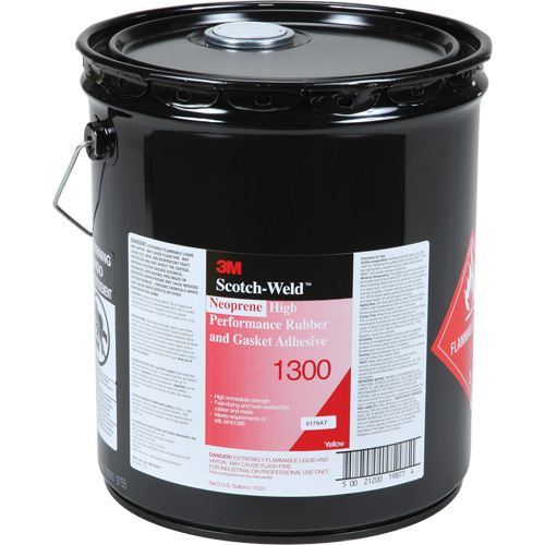 High-Performance Rubber & Gasket Adhesive, Pail, Yellow Equipment World