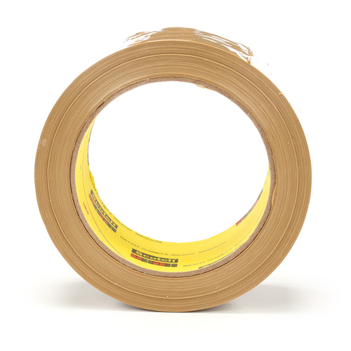 Scotch&reg; Box Sealing Tape 375, Hot Melt Adhesive, 3.1 mils, 48 mm (2") x 50 m (164') Equipment World