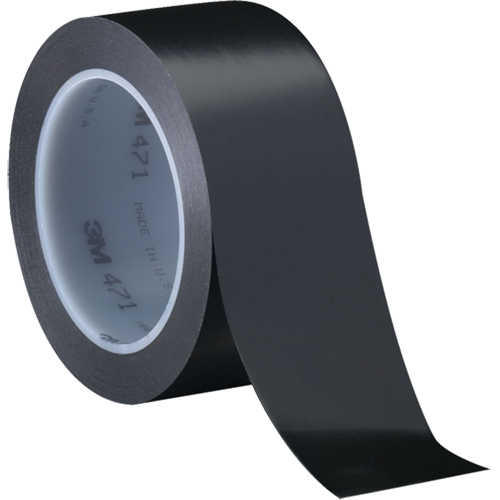 Ruban en vinyle 471, 12 mm (1/2") la x 32,9 m (108') lo, 5,3 mils, Noir Equipment World