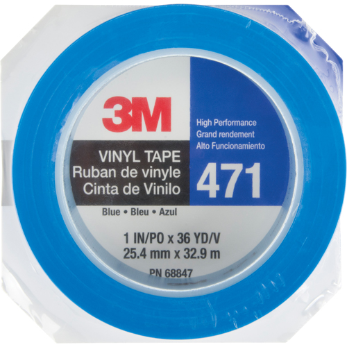 471 Vinyl Tape, 25.4 mm (1") W x 32.9 m (108') L, 5.3 mils, Blue Equipment World