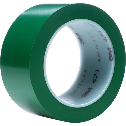 471 Vinyl Tape, 76 mm (3") W x 32.9 m (108') L, 5.3 mils, Green Equipment World