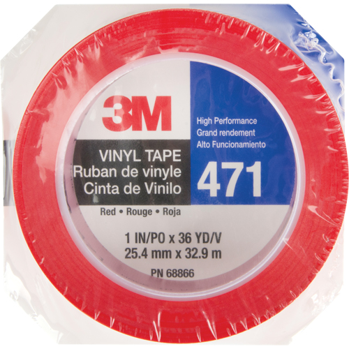 Ruban en vinyle 471, 25,4 mm (1") la x 32,9 m (108') lo, 5,3 mils, Rouge Equipment World