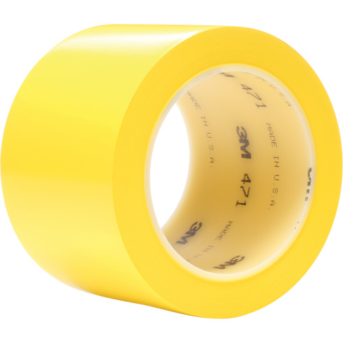 471 Vinyl Tape, 76.2 mm (3") W x 32.9 m (108') L, 5.2 mils, Yellow Equipment World