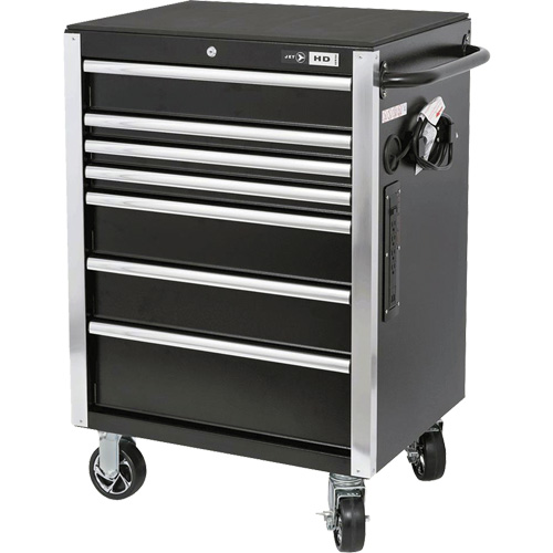 HDRC2807 HD Series Roller Cabinet, 7 Drawers, 27-4/5" W x 21-27/50" D x 40-31/100" H, Black Equipment World